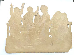Large Fantastic Victorian Die Cut w/ Young Boy Teaching a School Class *