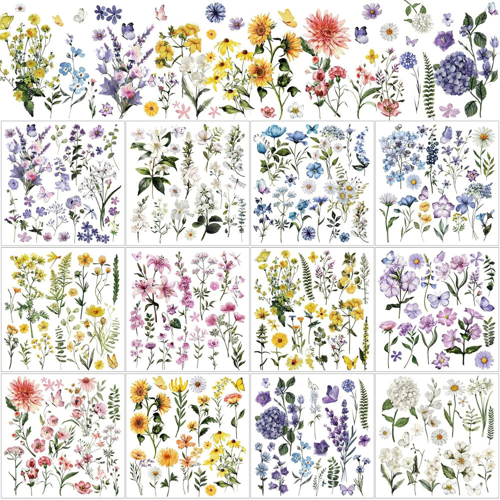12 Sheets Rub on Transfers for Crafts and Furniture Rub on Transfer