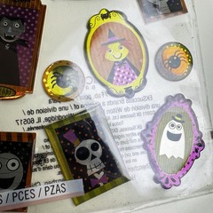 Crafts Sticko Stickers Trick Treat Happy Halloween Framed Ghosts Bats Black Cat