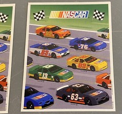New 3 Sheets Vintage Heartline Hallmark NASCAR Stickers Car Racing