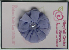 Ruffled Organza Layered LAVENDER Flower with Centre 65-70 mm Single MH DB NJC