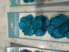 Lot of 3 Jolee’s Boutique Teal Blue Fabric Flower Embellishments – 12 Total
