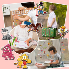 6Set Reusable Sticker Books for Kids 1-3 2-4 Years Old, 3D Puffy Stickers Books