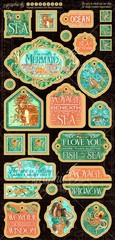 Graphic45 VOYAGE BENEATH THE SEA (26PC) CHIPBOARD ACCENTS scrapbooking PARIS