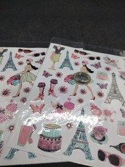 Paris France Europe Eiffel Tower Fashion Foil Stickers stick Abilities 2 Sheets
