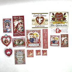 Victorian Style Valentine’s Day Stickers Junk Journaling Collage Scrapbooking