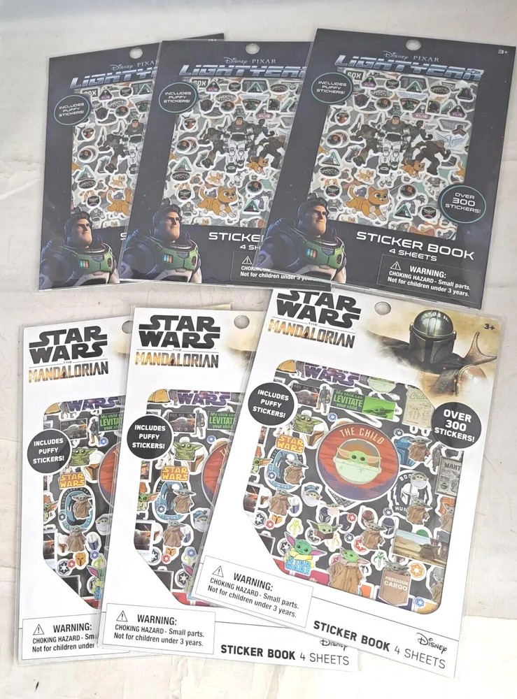 Lot of 1800 Stickers Star Wars, Disney Pixar Lightyear Includes Puffy