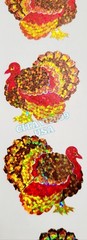 HAMBLY STUDIOS STICKERS PRISMATIC GLITTER THANKSGIVING TURKEY BIRD VERY RARE.