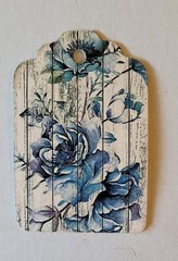 Set of 10 Blue Vivid Printed Paper Tags for Gifts, Junk Journals, Cards