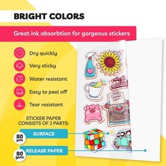 High-Transparency Glossy Printable Vinyl Sticker Paper – 20 Sheets