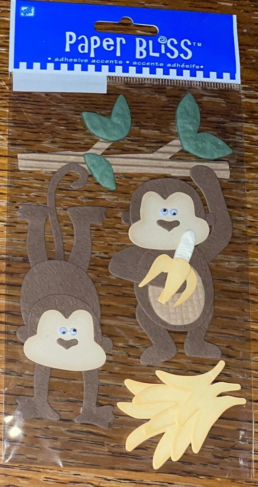 Paper Bliss Monkeying Around Monkey Banana Zoo Jungle Animal Google Eyes Tree 3D