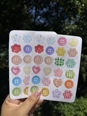 Pack of 2 Multicolor Button Theme Scrapbooking Sticker Sheets Decorative Sticker