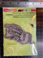 New Stampendous Rubber Stamp cling ribbon BIRD BELIEVE CHRISTMAS free USA ship