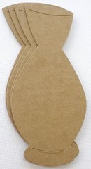 {5} VASE – Flower Vases Bare Unfinished Chipboard Die Cuts – 4 7/8″ inch
