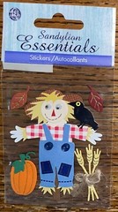 Essentials Halloween Scare Crow Pumpkins Hay Wheat Leaves 3D Scrapbook Stickers