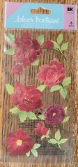 RARE Jolees Red Roses Flowers Stem Buds Velum W/Gem Garden 3D Scrapbook Stickers