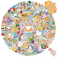 300 Pcs Vinyl Stickers Pack Waterproof Cute Decals for Water Bottle Laptop Kids