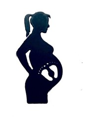 PREGNANT WOMAN, DAD & SISTER KISSING BELLY, DOCTORS VISIT + SILHOUETTE DIE CUTS