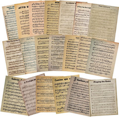 20 Pcs Vintage Sheet Music Scrapbook Paper 8.5 X 11 Inch Decorative Decoupage Pa