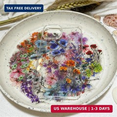 50 Pieces Natural Flower Themed Transparent Stickers for Scrapbooking, Self-Adhe