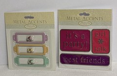 Lot of 8 K&Company & Others ~Metal Accents (Snaps, Hearts, Frames, Tags, Etc.)
