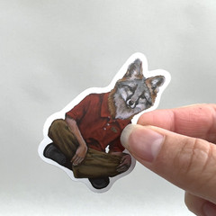 Amusing Animal Head Human Stickers Cardmaking Journals Collage Phones Laptops