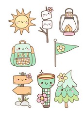 Retro Summer Camp Die Cut Packs
