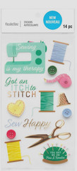 Sewing Sew Stitch Machine Thread Pins Tape Measure Button Recollections Stickers