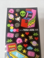 Pipsticks 8-Bit Entertainment Retro Arcade Video Game Sticker Sheet Gamer Pixel