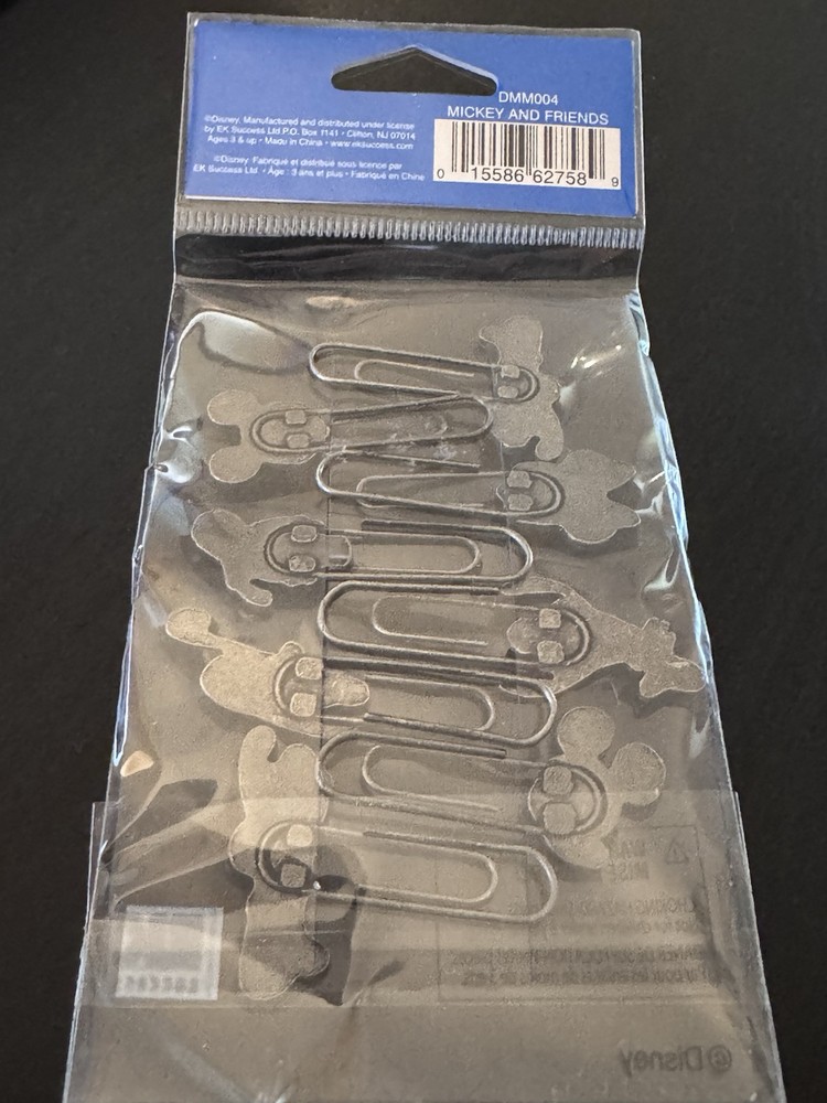 Disney Mickey & Friends (8) Pewter Paper Clips Planner Donald Goofy Pluto NIP