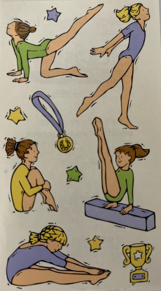GYMNASTICS Stickers(11pc)Competition￼•Trophy•Metal•Mats•Olympics￼•Dance•BAL Beam