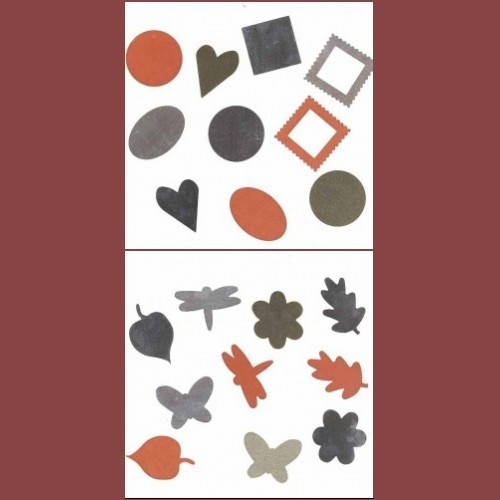 2 SETS COLORBOK SCRAP METALS 20 pcs NATURE & BASIC Colors: Silver Copper Brass