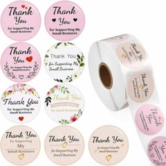 1.5″ Inch Thank You Stickers Thank You for Supporting My Small Business 9 Styles