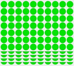 1050 Easy Peel Fluorescent Green Circle Stickers – 3/4 Inch for DIY & Organizing