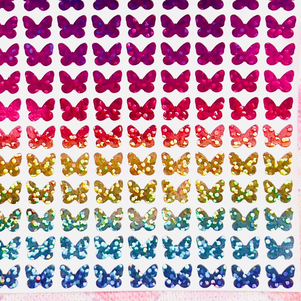Rainbow Holographic Sparkle Butterfly Sticker Sheet! – Choose a Size!