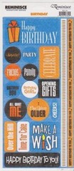Reminisce Signature Series Sport Stickers-Birthday Phrase