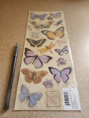 K & Company/Elizabeth Brownd~Traditional Butterflies Embossed Stickers