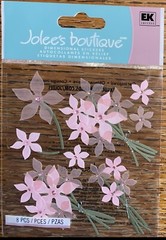 RARE Jolees Pink Floral FLOWERS Gem Bunch Bouquet Wedding Card Scrapbook Sticker