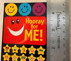 Vintage Highlights Magazine Happy Smiley Face Star sticker sheet stickers Reward
