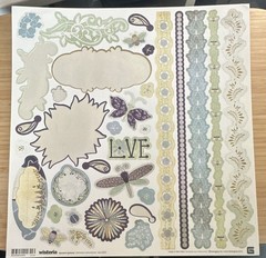 BasicGrey Wisteria Element Dimensional Stickers Multicolor Flowers used