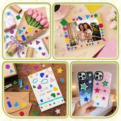 1000 Pcs Glitter Foam Stickers – Colorful Self-Adhesive Geometric Art Supplies