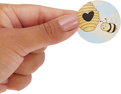 1000 Pieces Bumble Bee Stickers for Kids, Classroom Reward, DIY Crafts, Round
