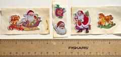 1989 Vintage Stickers Christmas Santa Clause Reindeer Sleigh Rocking Horse Toy