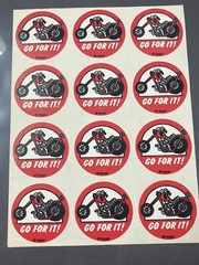 Vintage 1980’s TREND SCRATCH N SNIFF STICKERS Motorcycle GO FOR IT 1 Sheet Rare