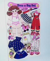 RARE 1984 Sandylion Maxi Activity Sheet Stickers DRESS A RAG DOLL