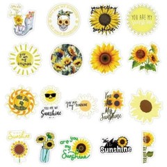 SUNFLOWER Vinyl Stickers [Set B] YOU are MY SUNSHINE ~ Waterproof FLOWER Decals