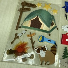 Sticker Lot 3 Jolee’s Boutique Camp Camping Tent Fire Sleeping Bag Scrapbook