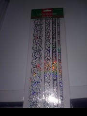 STICKERS FOR MAKE CARDS/CRAFTS NEW 28X12 CM LACE BORDERS/GLITTER/CHRISTMAS