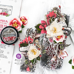 Magnolia Rouge Chipboard Stickers 24/Pkg-Shapes W/Foil Detail