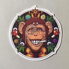 THIRD EYE SPACE APE MUSHROOMS WEED BUDS 420 GANJA STICKER S64 MONKEY MARIJUANA